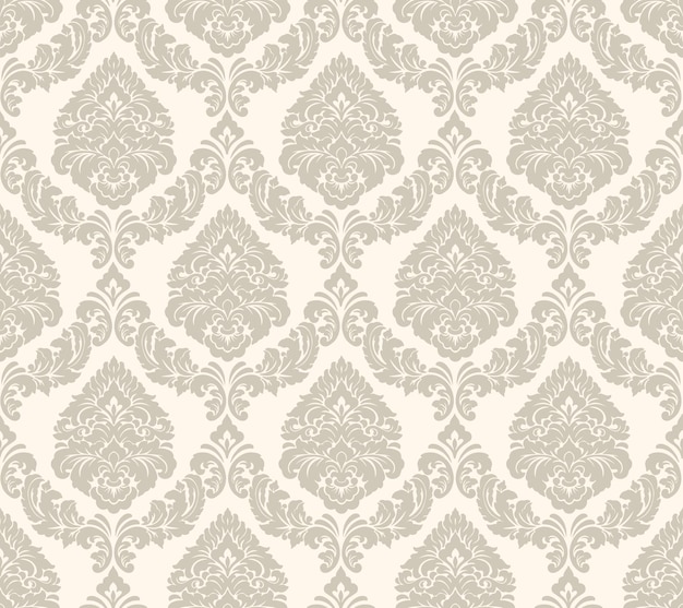 Дамаск бесшовный узор элемент векторный цветочный дамасский орнамент винтажные иллюстрации