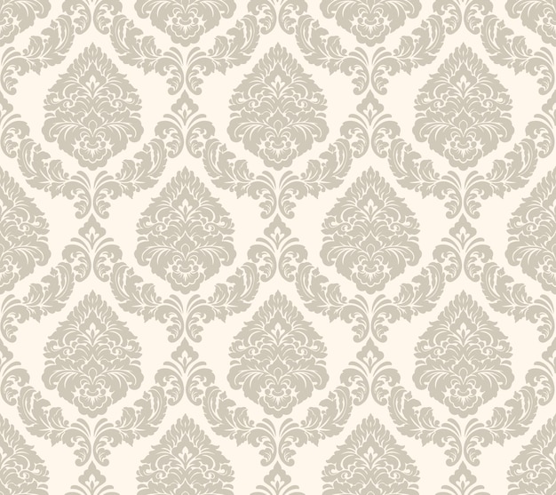 Damask seamless pattern element Vector floral damask ornament vintage illustration