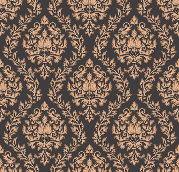 Free vector damask seamless pattern element vector floral damask ornament vintage illustration