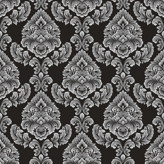 ダマスク織シームレスパターン要素ベクトル花ダマスク織飾りヴィンテージイラスト