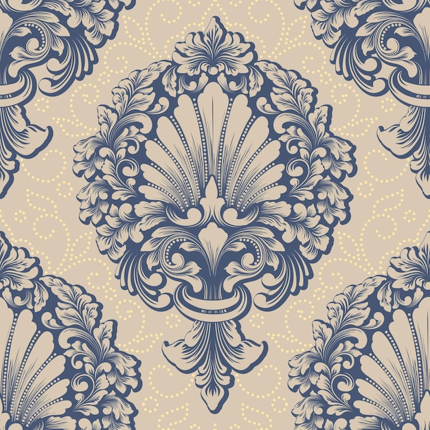 Free vector damask seamless pattern element