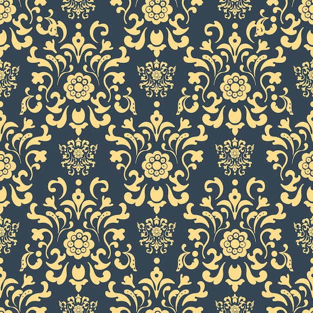 Damask seamless pattern. Repetition background, decor backdrop, fabric vector illustration
