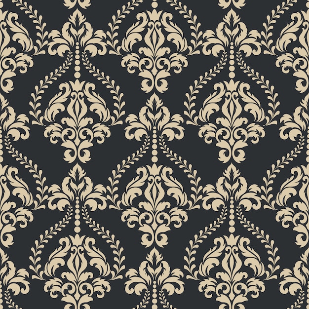 Free vector damask seamless pattern