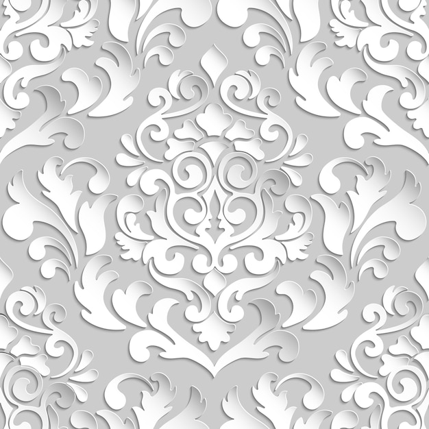 Free vector damask seamless pattern