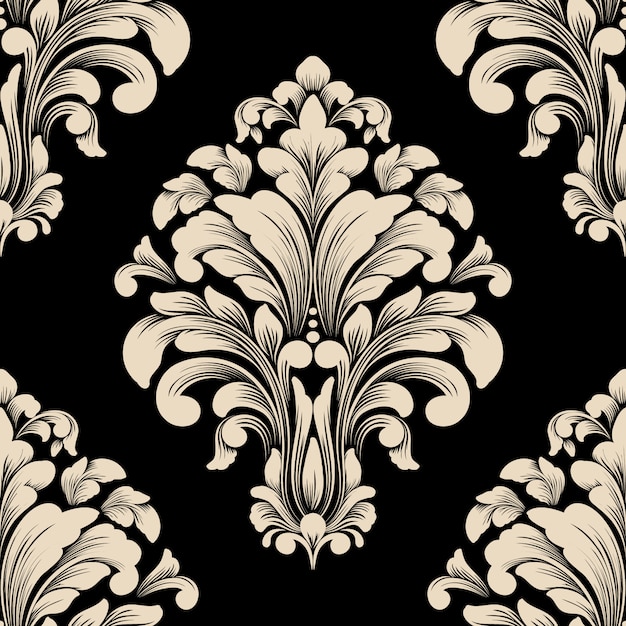 Free vector damask seamless pattern