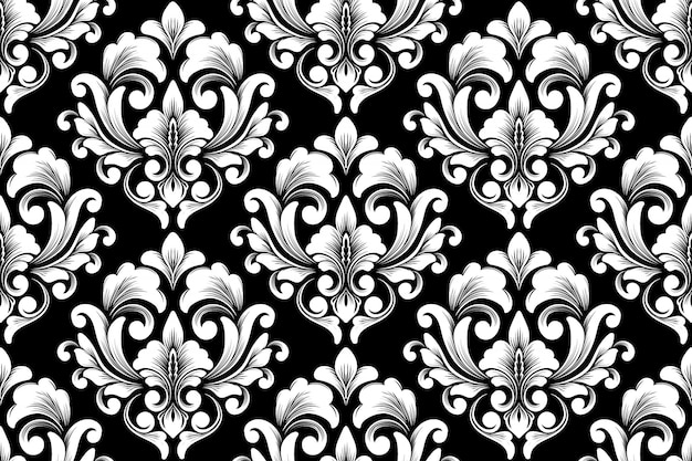 Free vector damask seamless pattern