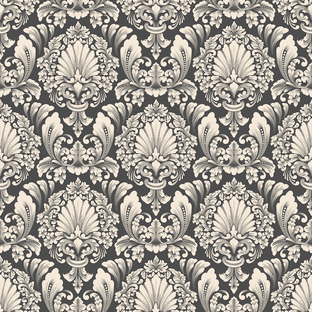 Free vector damask seamless pattern