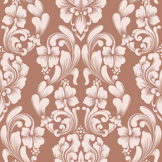 Free vector damask seamless pattern