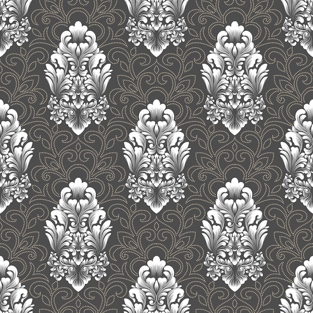 Free vector damask seamless pattern