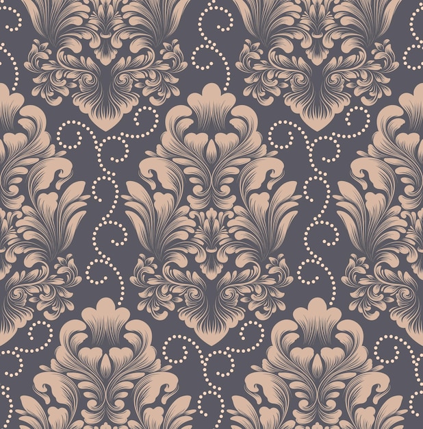 Free vector damask seamless pattern