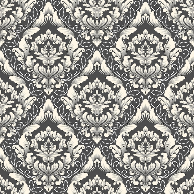 Free vector damask seamless pattern