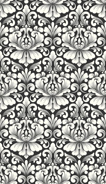 Free vector damask seamless pattern