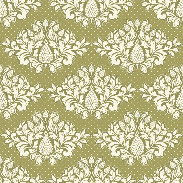 Free vector damask styled ornamental pattern