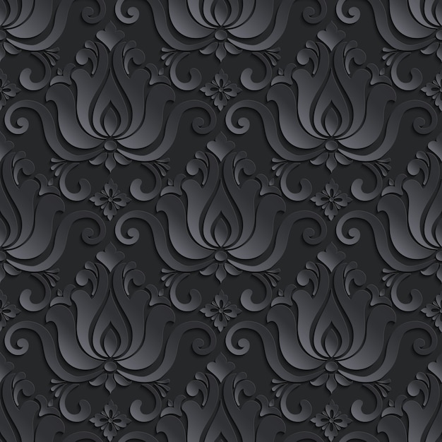 Free vector damask styled ornamental pattern