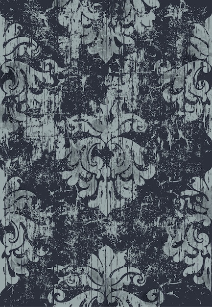 Damask vintage pattern. grunge . dark and light colors