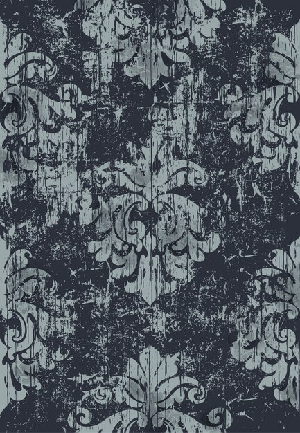 ダマスク織のビンテージパターン。グランジ。暗い色と明るい色