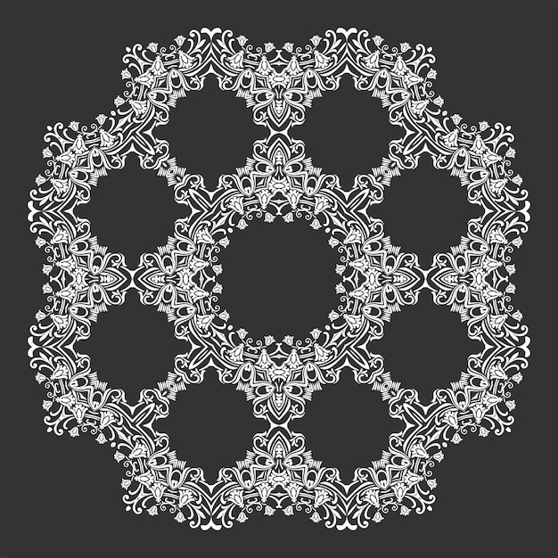 Бесплатное векторное изображение Дамаск обои круг кружева орнамент узор