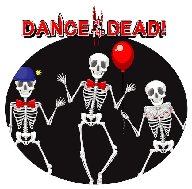 Танец мертвых со скелетами-призраками