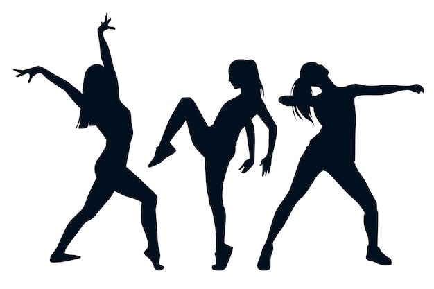 Free vector dance flat dancer silhouette