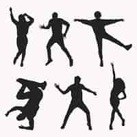 Free vector dance flat dancer silhouette