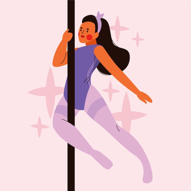 Free vector dance hand drawn flat pole dance illustration