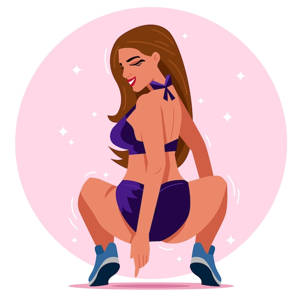 Dance hand drawn flat twerk illustration