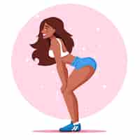 Vettore gratuito illustrazione di twerk piatto disegnata a mano di danza