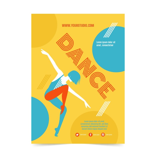 Dance Lessons Print Template – Free Vector Download