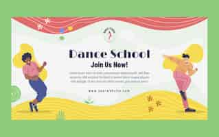 Free vector dance school hand drawn flat facebook ad