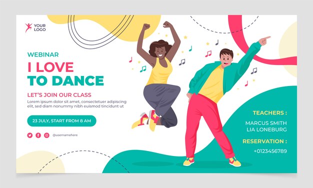 Dance school hand drawn webinar