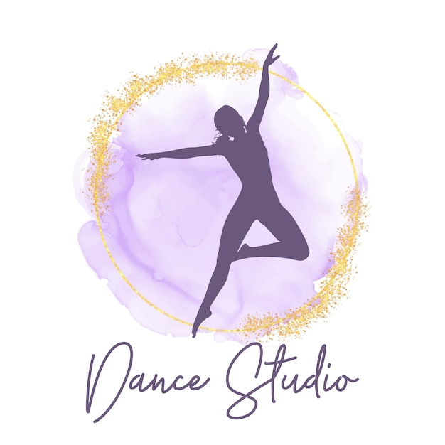 Vettore gratuito design del logo dello studio di danza
