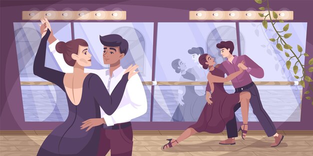ダンススタジオのランディングページ プレミアムベクター ダンススタジオのランディングページ プレミアムベクター