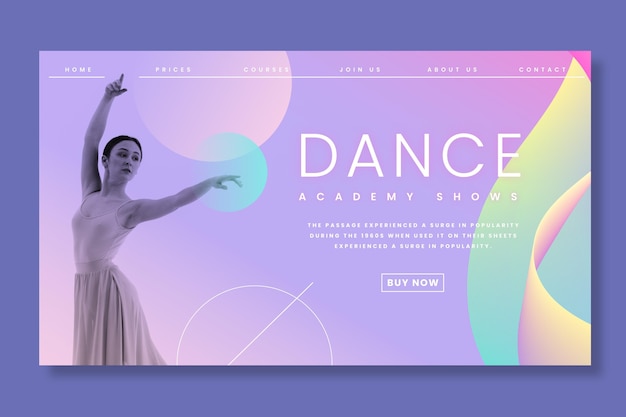 Free vector dancing ballet landing page template