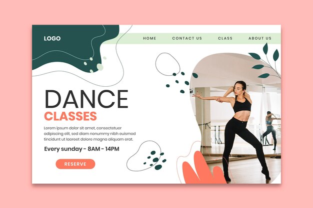 Dancing classes landing page template