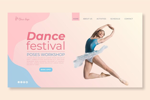 Dancing festival landing page template