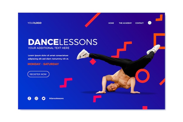 Dancing landing page template