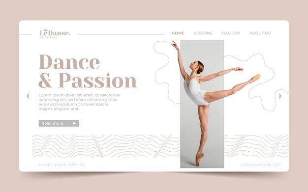 Dancing landing page template