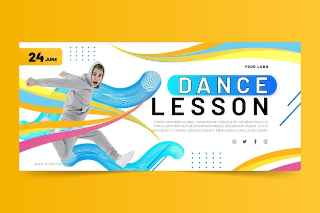 Free vector dancing lesson banner template