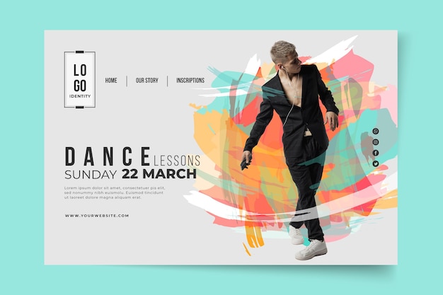 Dancing lessons landing page template