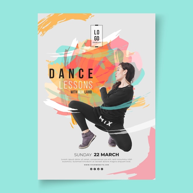 Dancing lessons poster template