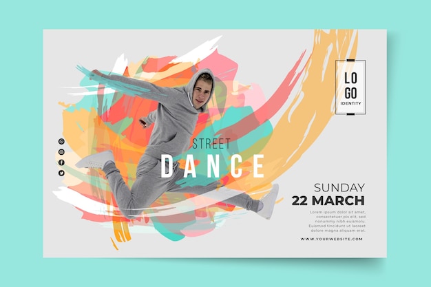 Бесплатное векторное изображение Баннер уроки танцев