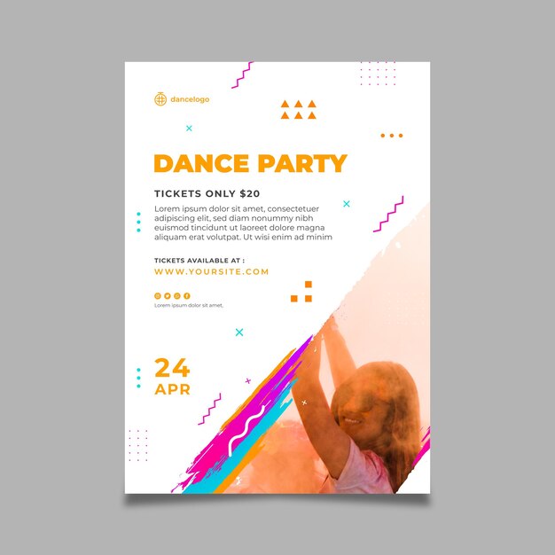 Dancing party poster template