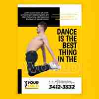 Free vector dancing vertical poster template