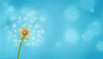 Free vector dandelion tea seeds flower blue background