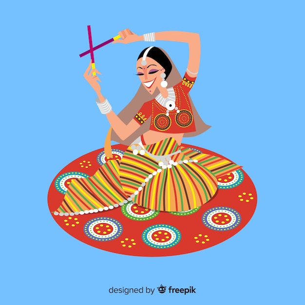 Free vector dandiya dancer