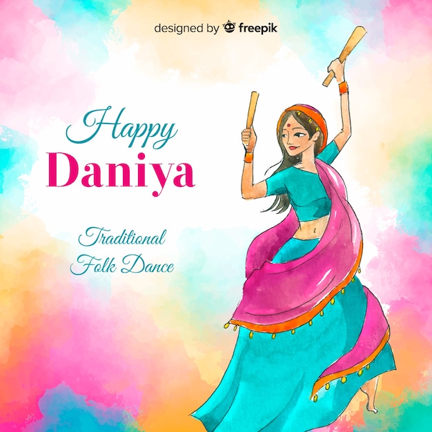 Free vector dandiya dancer