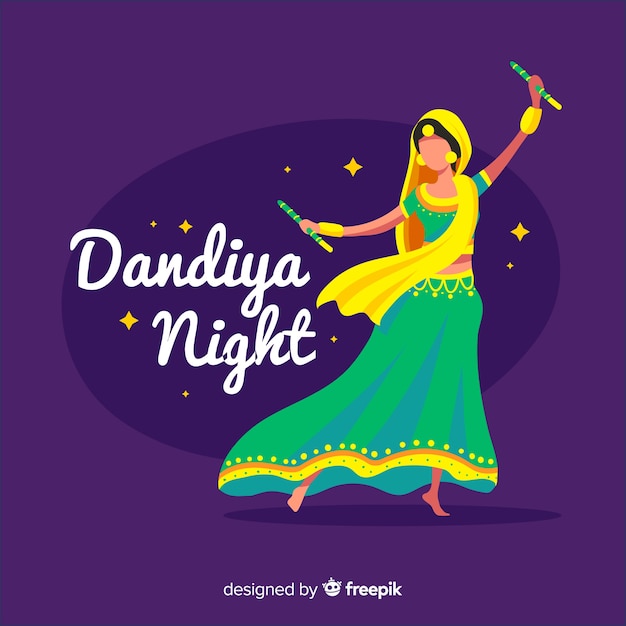 Free vector dandiya dancer