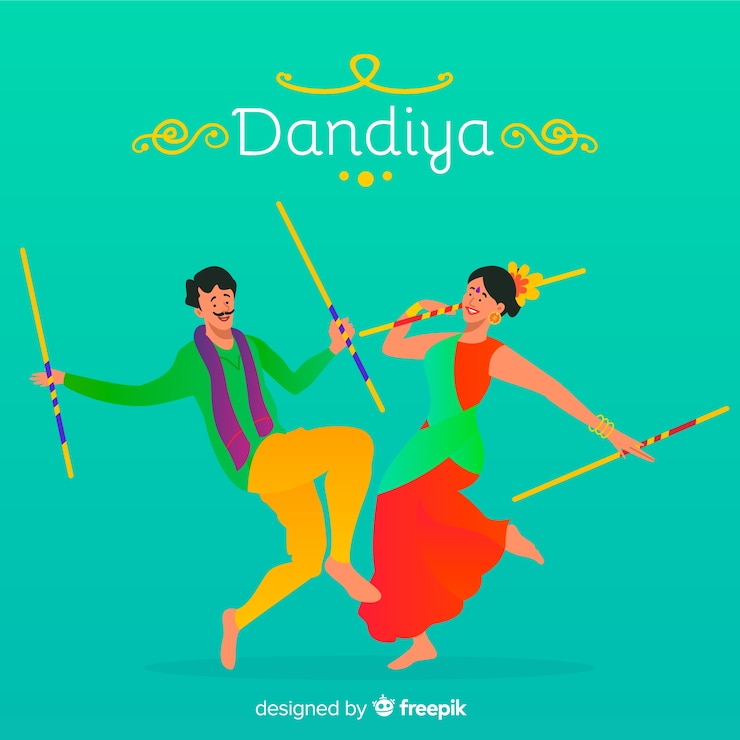 मुफ़्त वेक्टर dandiya dancers