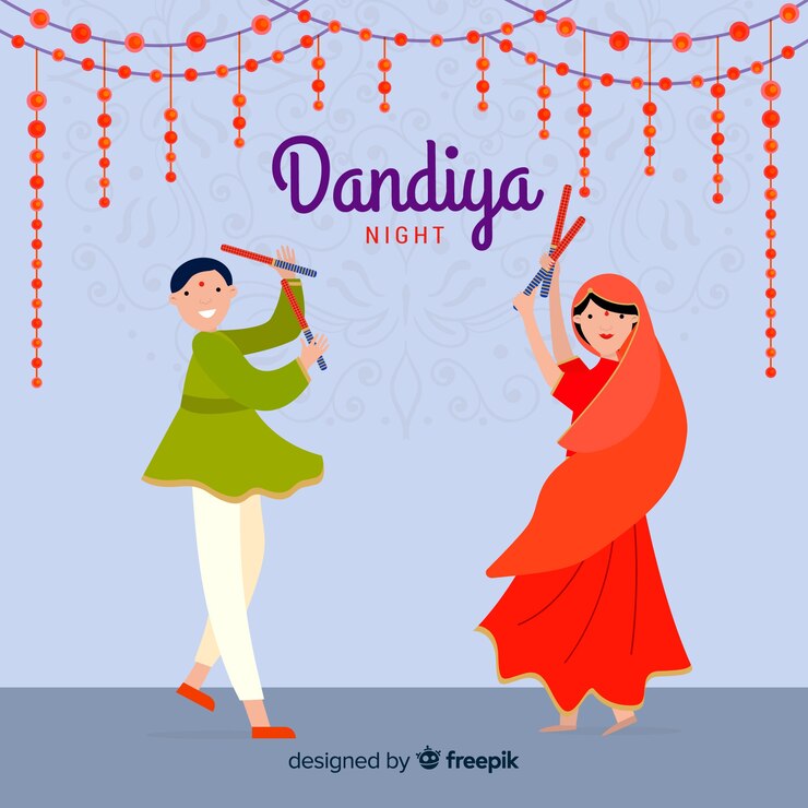 मुफ़्त वेक्टर dandiya dancers