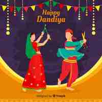 Free vector dandiya flat background